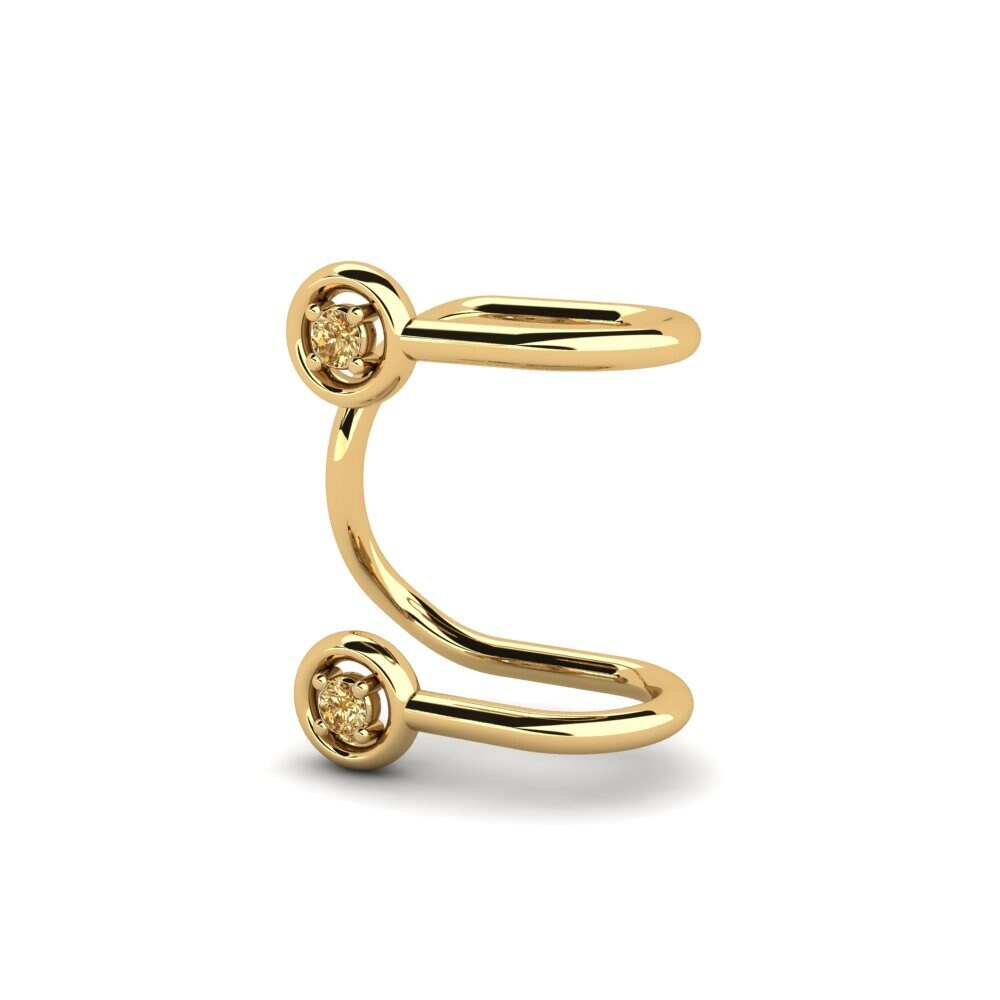 14ct Yellow Gold Brown Diamond Women's Earring Urbaniste