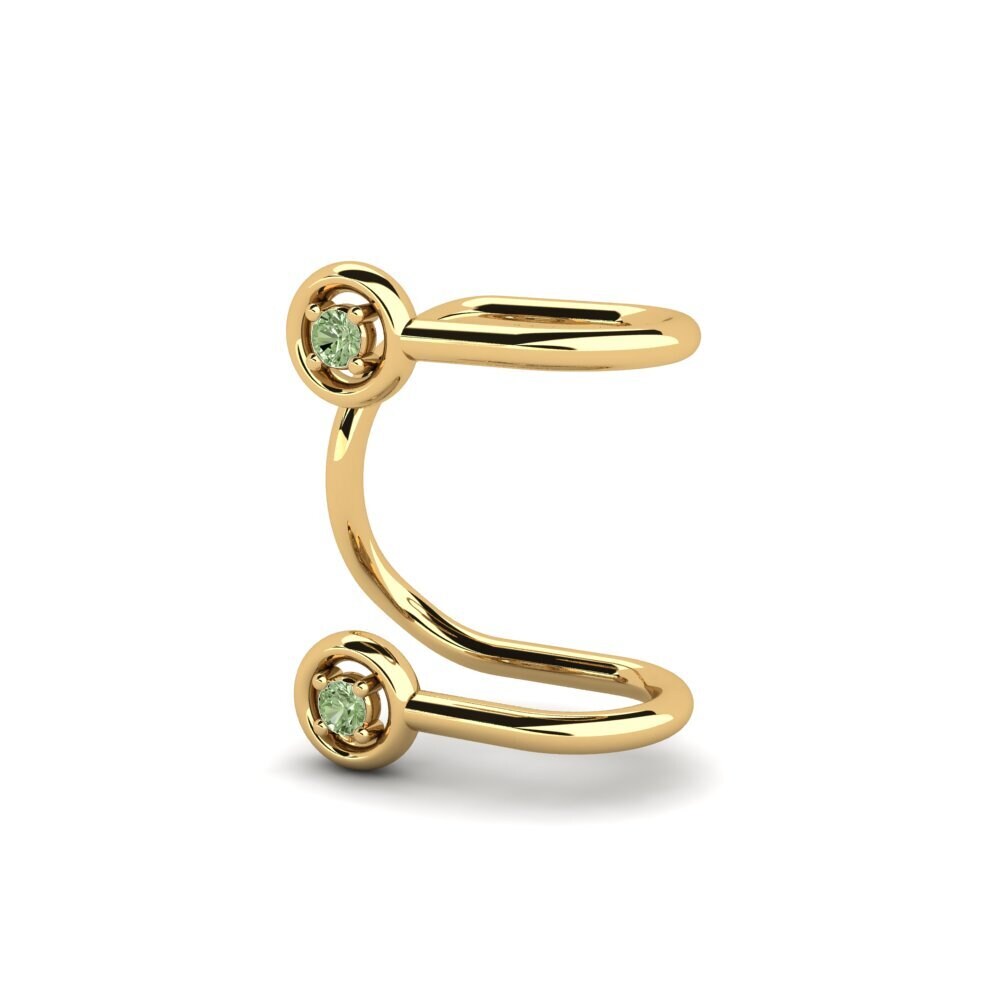 14ct Yellow Gold Green Diamond Women's Earring Urbaniste