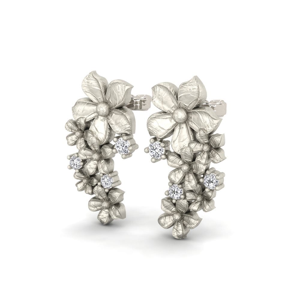 18ct White Gold Women's Earring Urchm