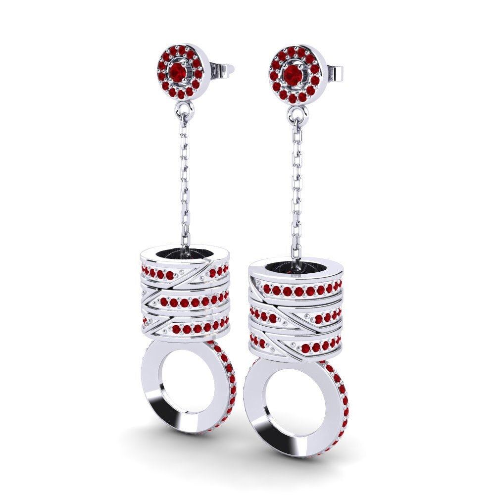Đá Zirconia Đỏ Bông tai nữ Ursulina