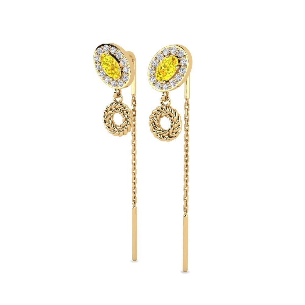 Saphir Jaune Boucle d'oreille femme Uskyldig