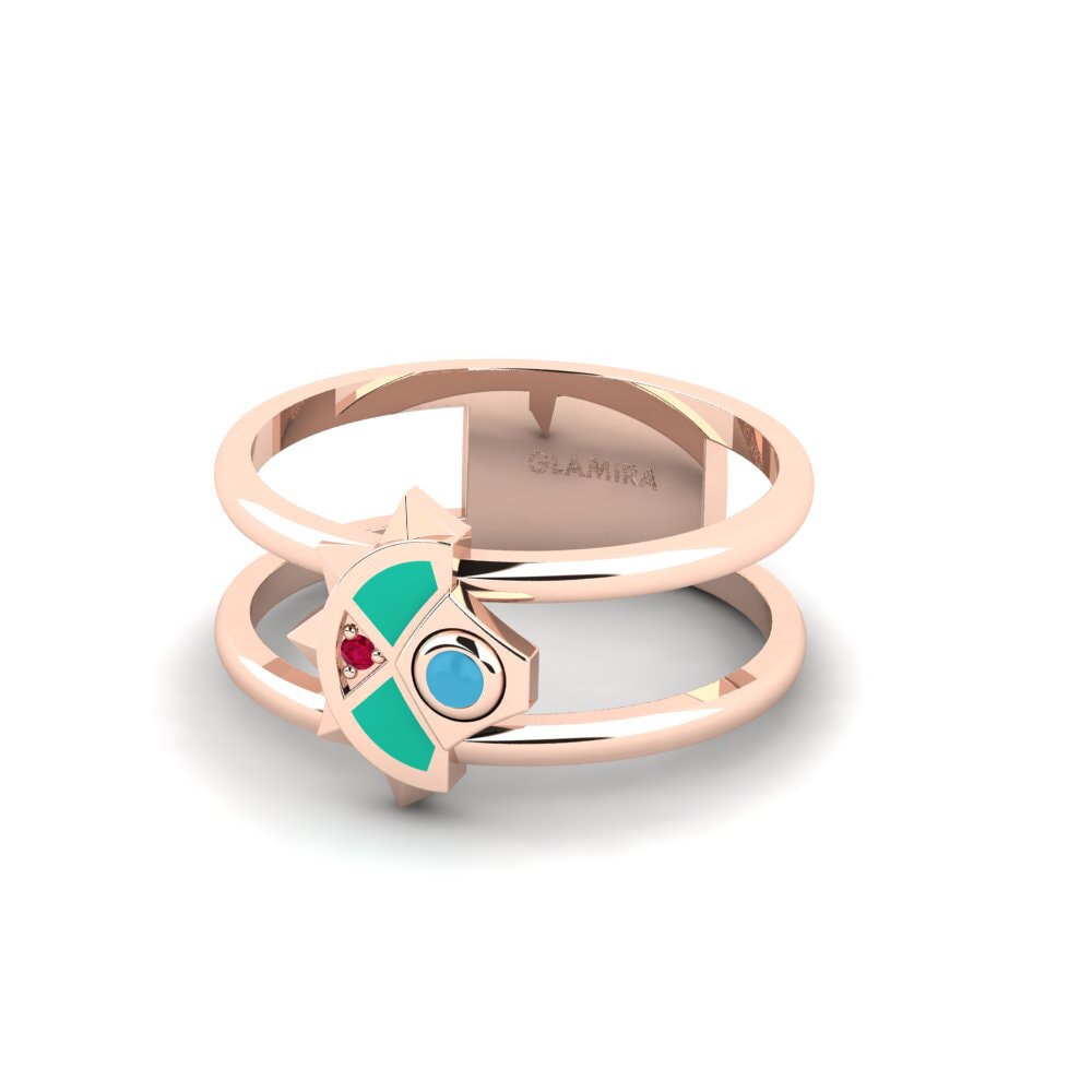 14k Oro Rosa Anillo Uthingona