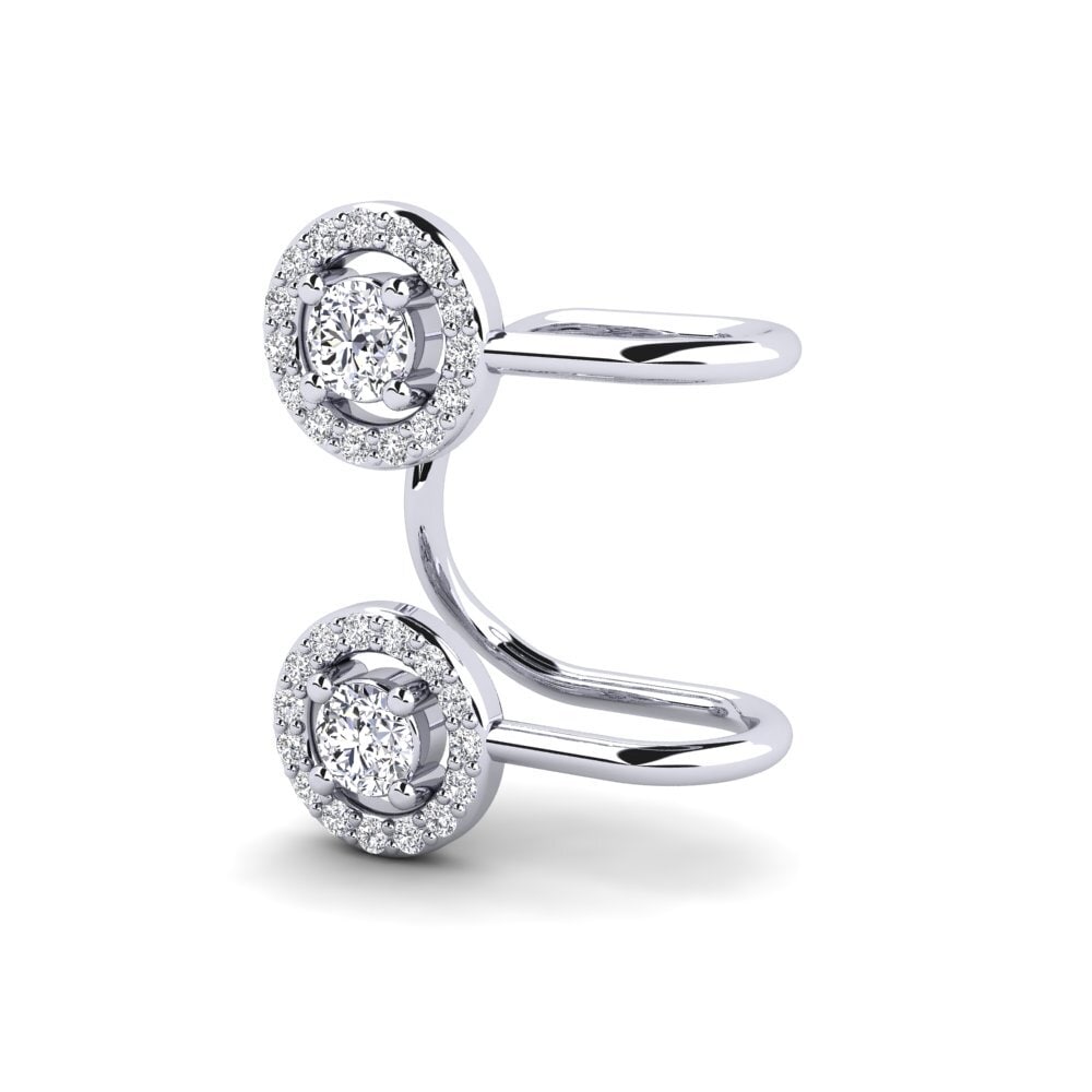 14k Oro Blanco Diamante Pendiente de mujer Utopique