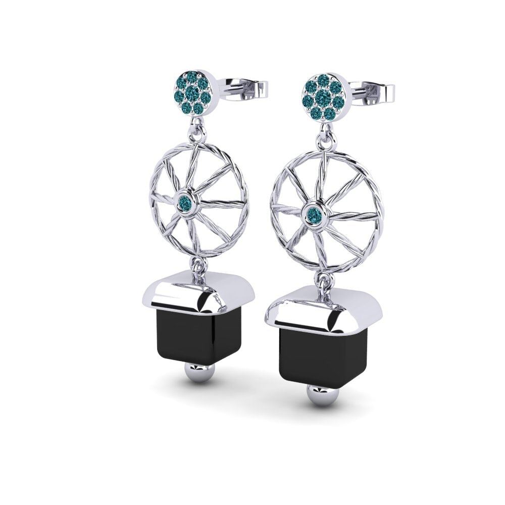Diamante Azul Brincos Feminino Utopus