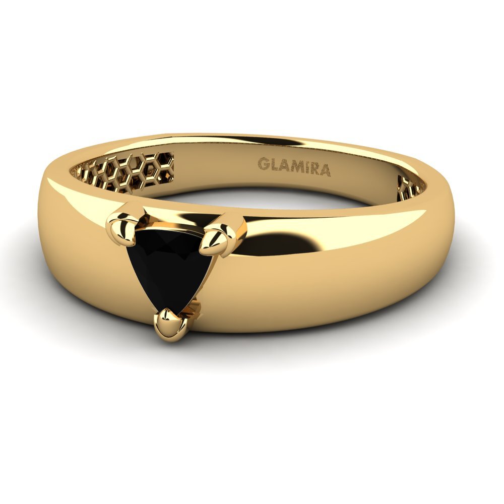 9ct Yellow Gold Black Sapphire Men's Ring Vacanza
