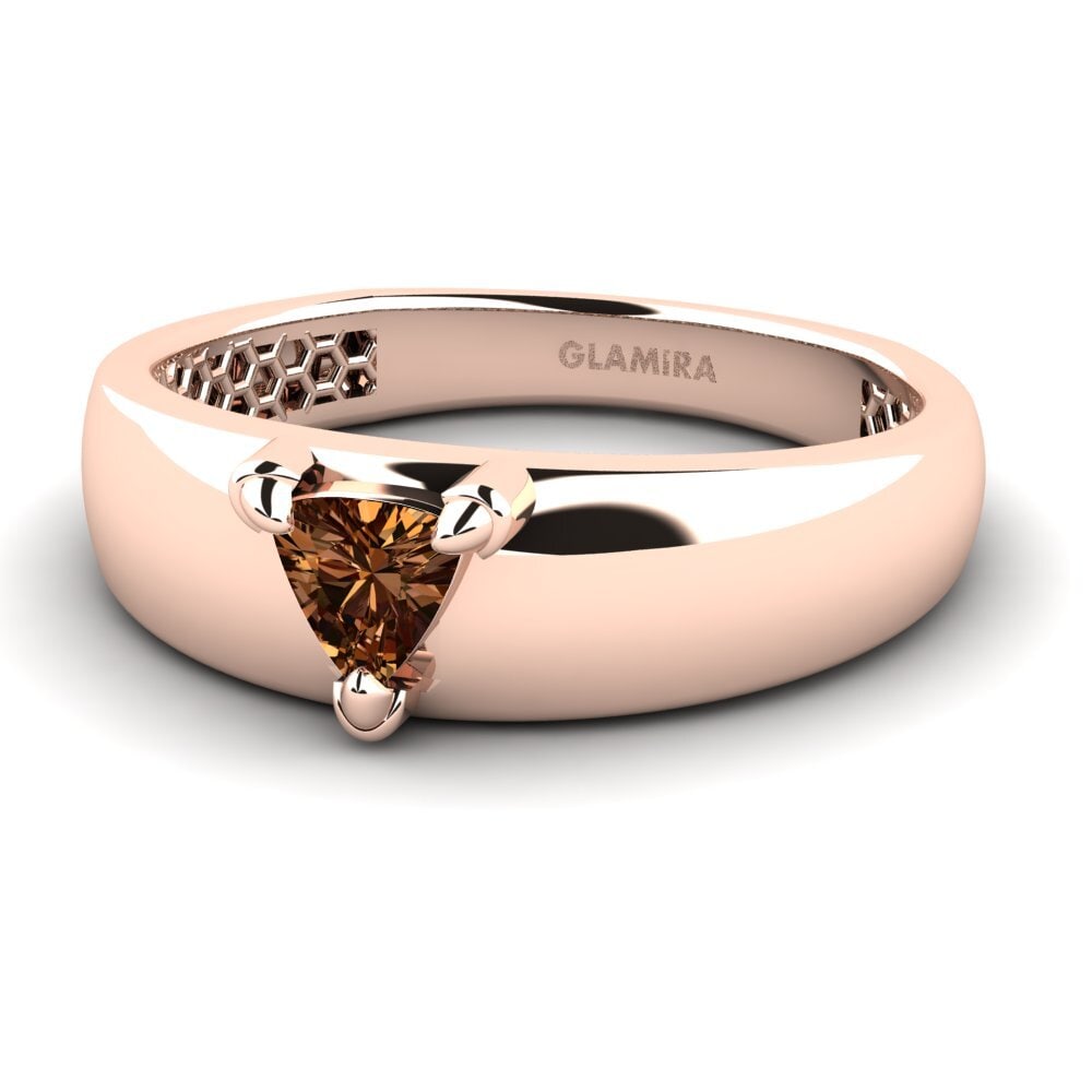 14ct Rose Gold Brown Diamond Men's Ring Vacanza