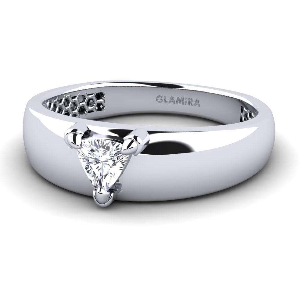 14k Oro Blanco Diamante Anillo de Hombre Vacanza