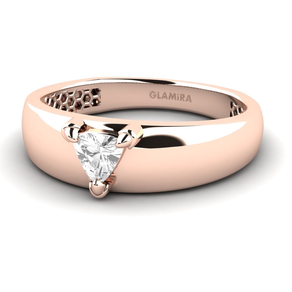 14ct Rose Gold White sapphire Men's Ring Vacanza