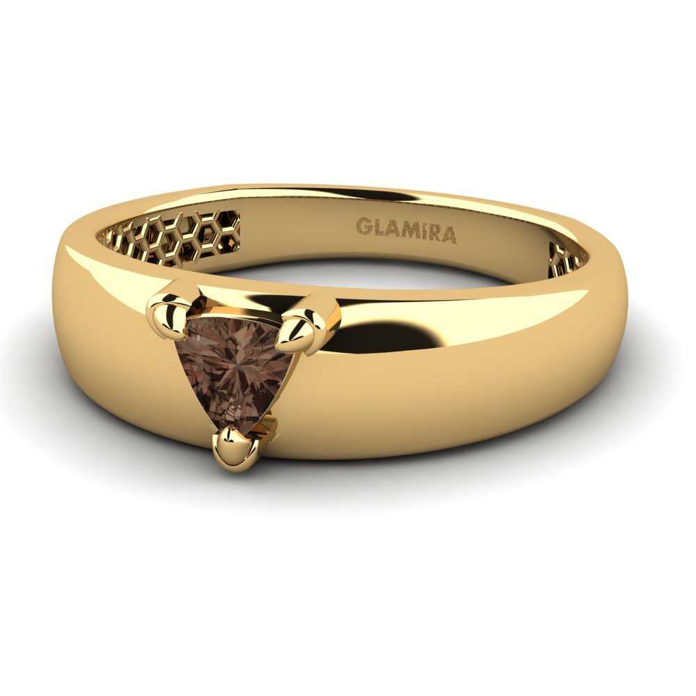 9ct Yellow Gold Smoky Quartz Men's Ring Vacanza