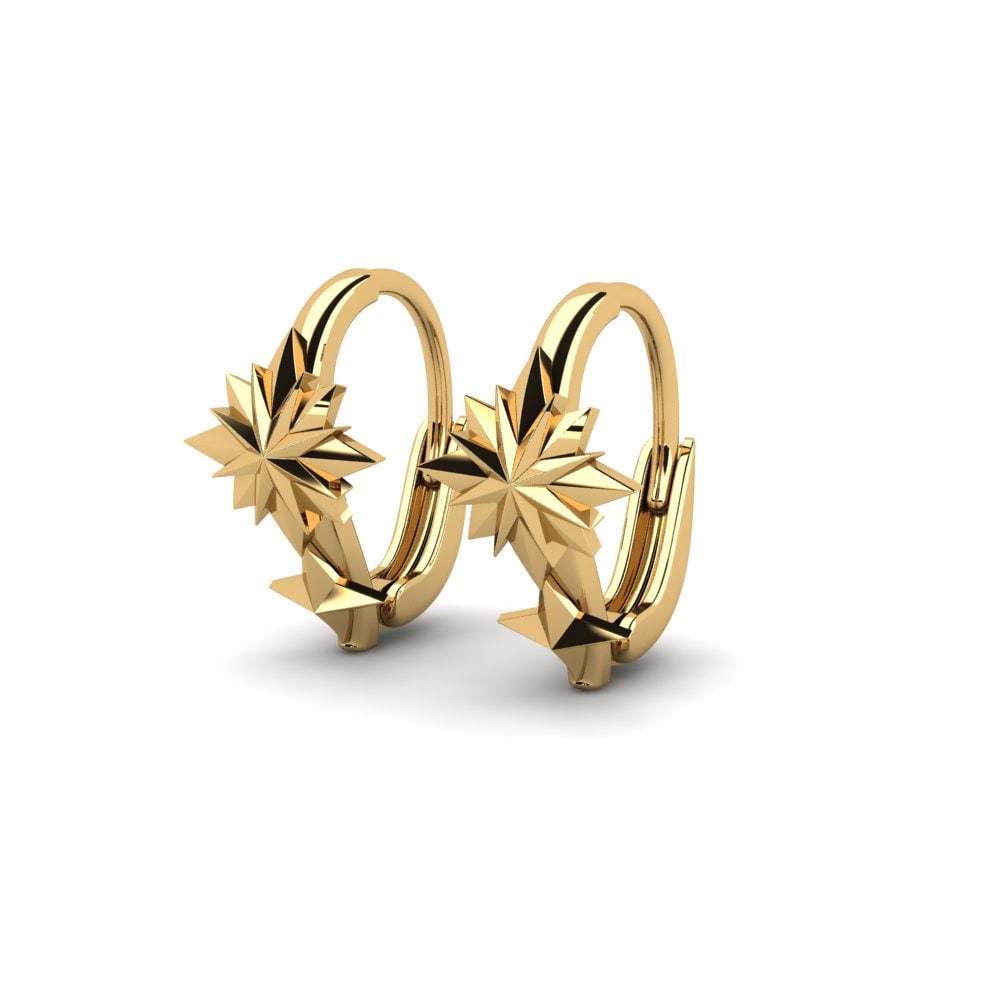 9k Oro Amarillo Pendientes Vagary