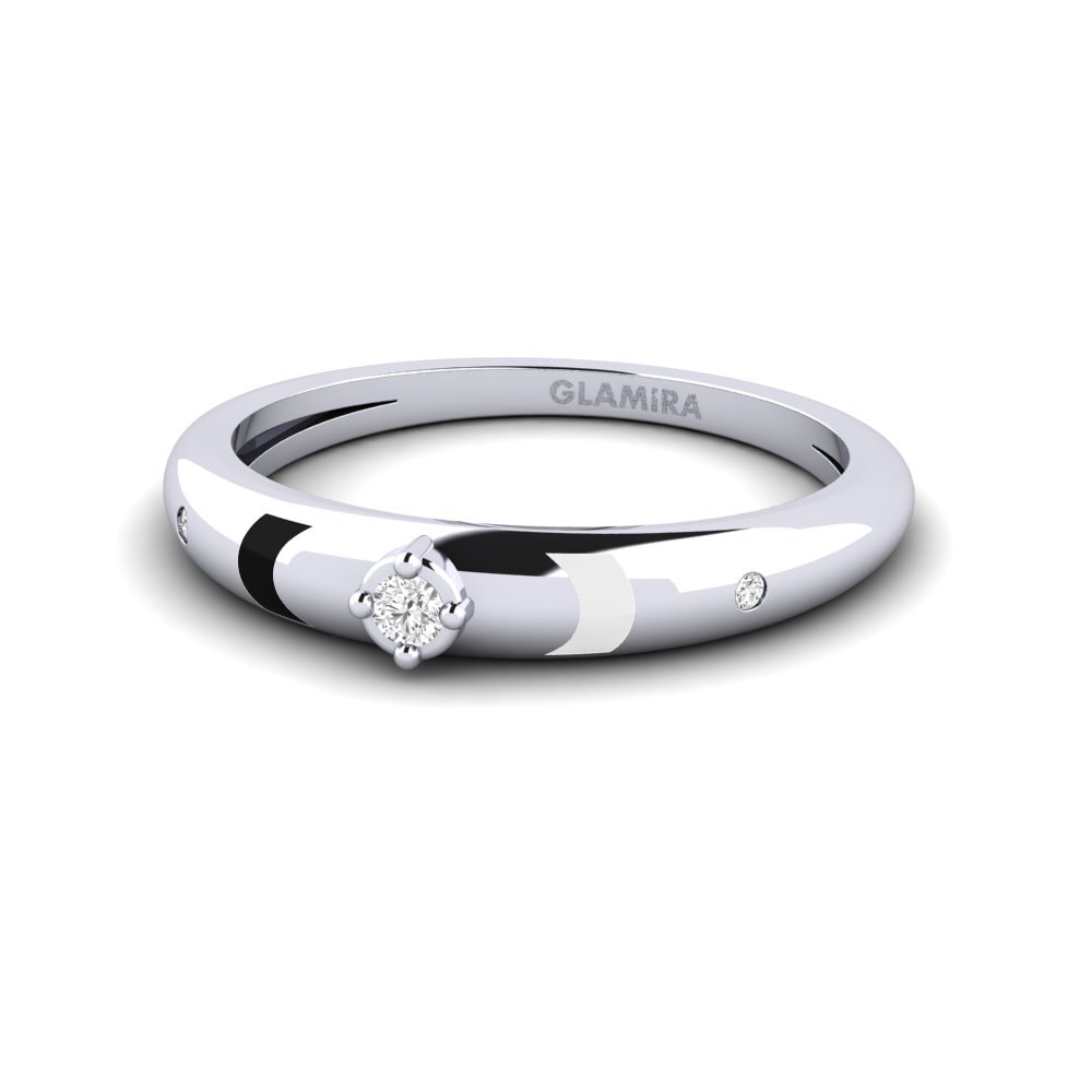 14k Oro Blanco Anillo Valenza
