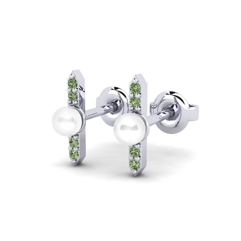 950 Platin Grüner Diamant Damen ohrring Valioso