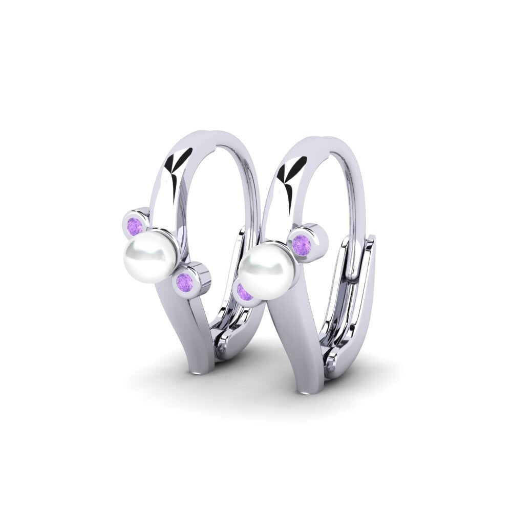 Weißgold 750 Amethyst Damen ohrring Valoros