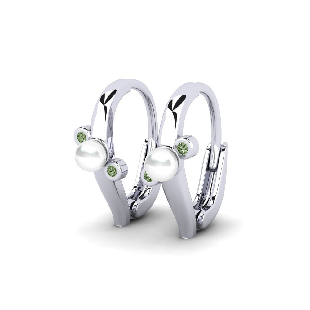 950 Platin Grüner Diamant Damen ohrring Valoros
