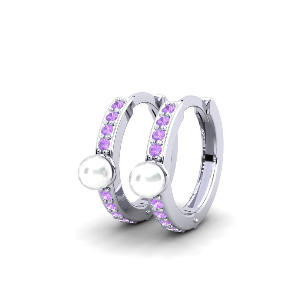 Weißgold 750 Amethyst Damen ohrring Valyu