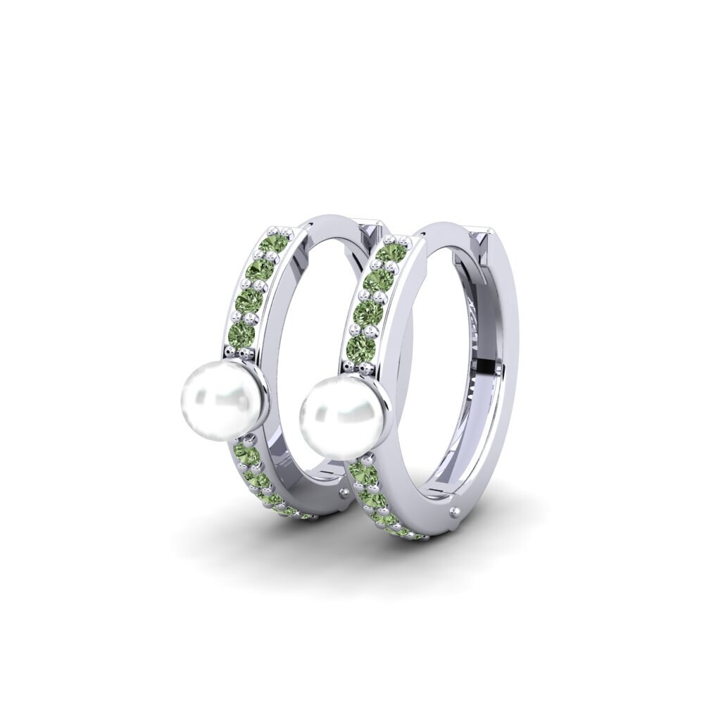 950 Platin Grüner Diamant Damen ohrring Valyu