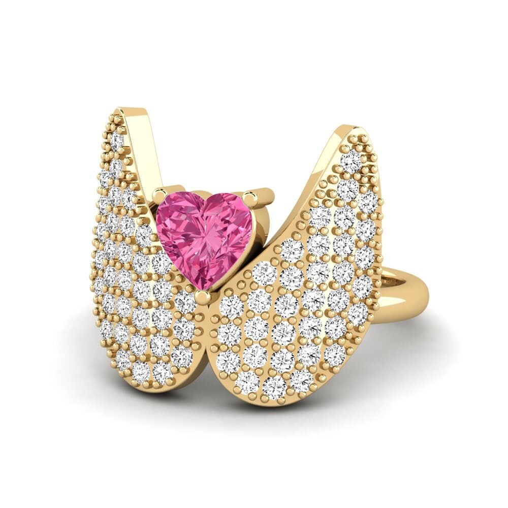 Cuore Tormalina Rosa Anello Vamens