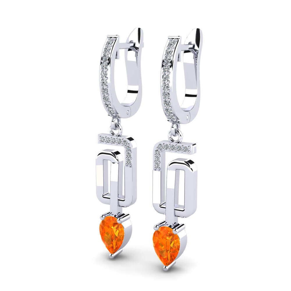 Orangefarbener Saphir Damen ohrring Vana