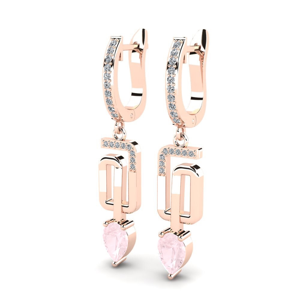 14k Oro Rosa Pera Pendiente de mujer Vana