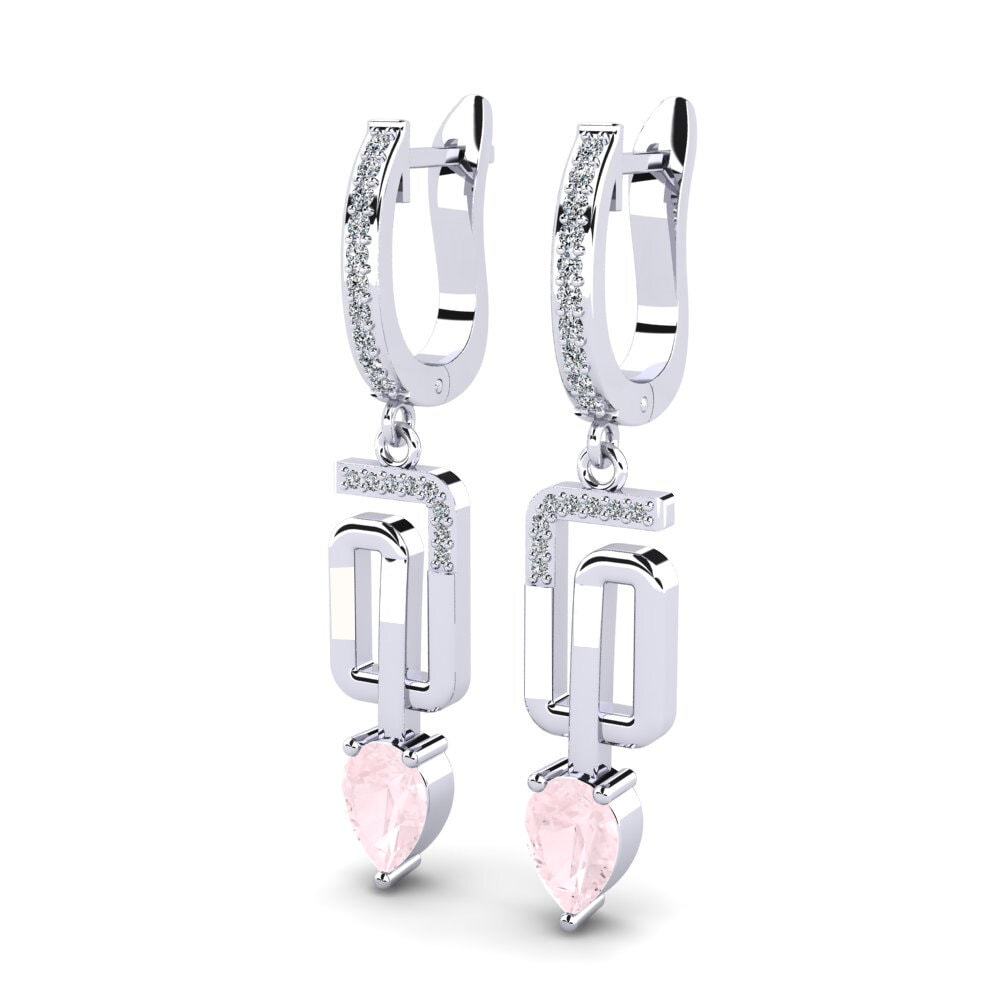 Quartz Rose Boucle d'oreille femme Vana