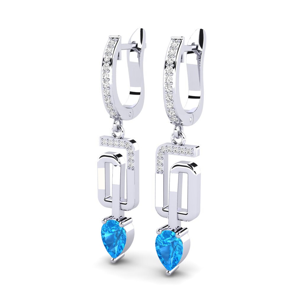 Topacio azul Pendiente de mujer Vana