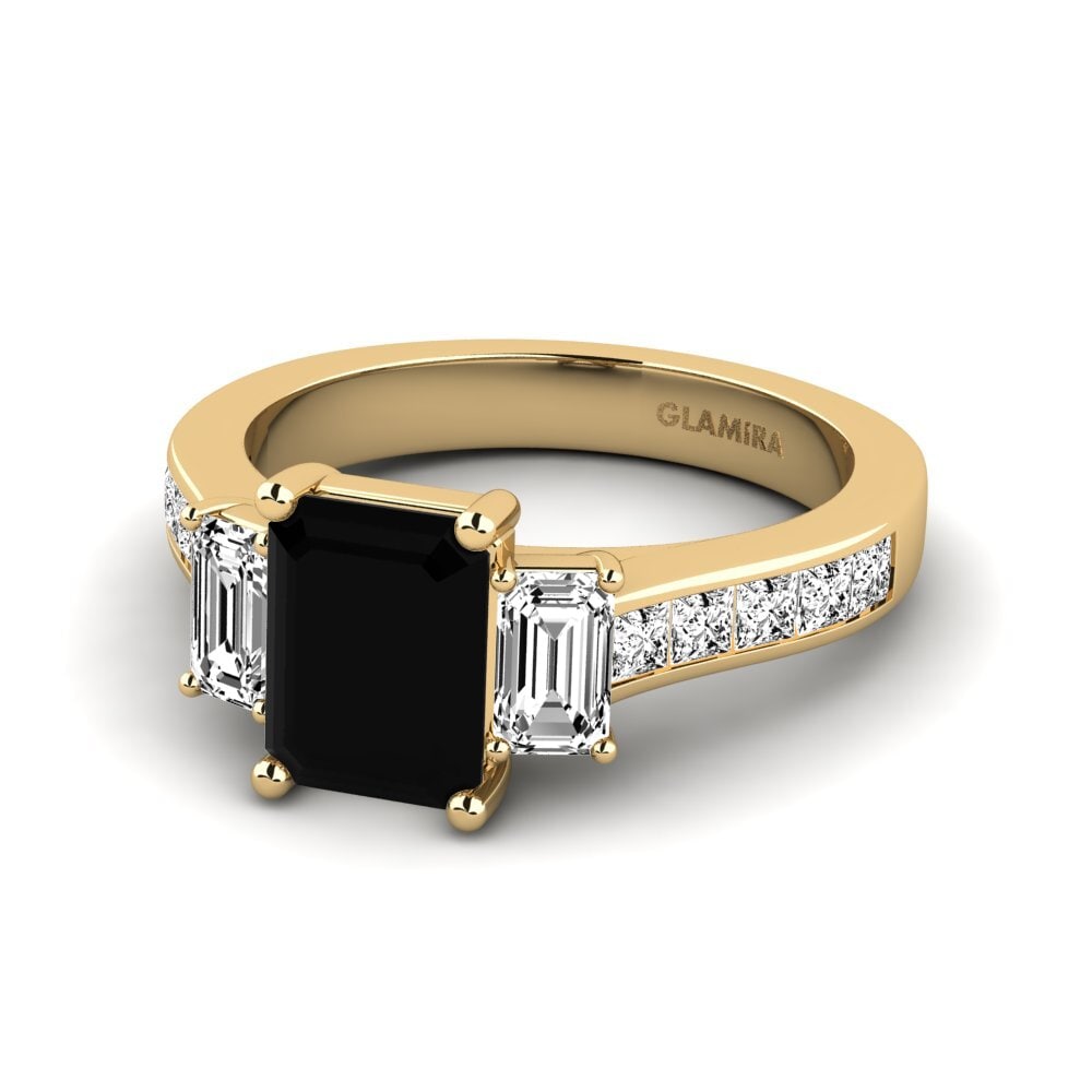 Black Onyx Engagement Ring Vapha