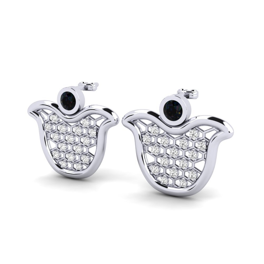 Đá Opal Đen Bông tai nữ Vapore