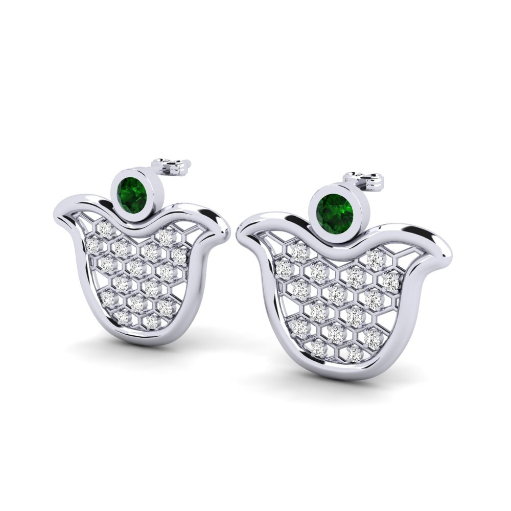 Đá Tourmaline Xanh / Bích tỷ Bông tai nữ Vapore