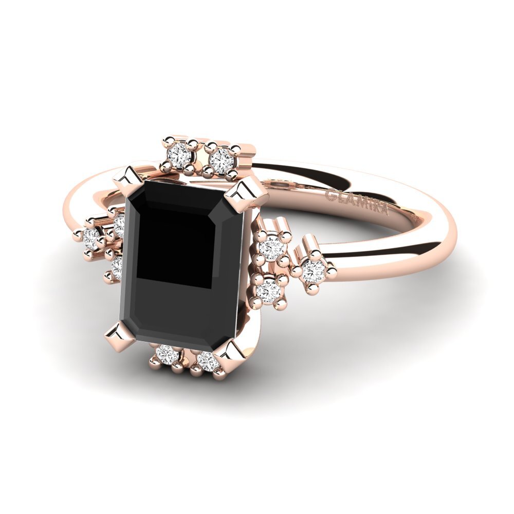 Ónix Negro Anillo de compromiso Varese