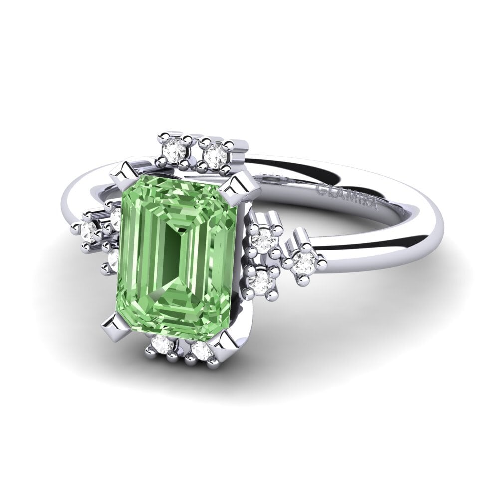 Green Diamond Engagement Ring Varese