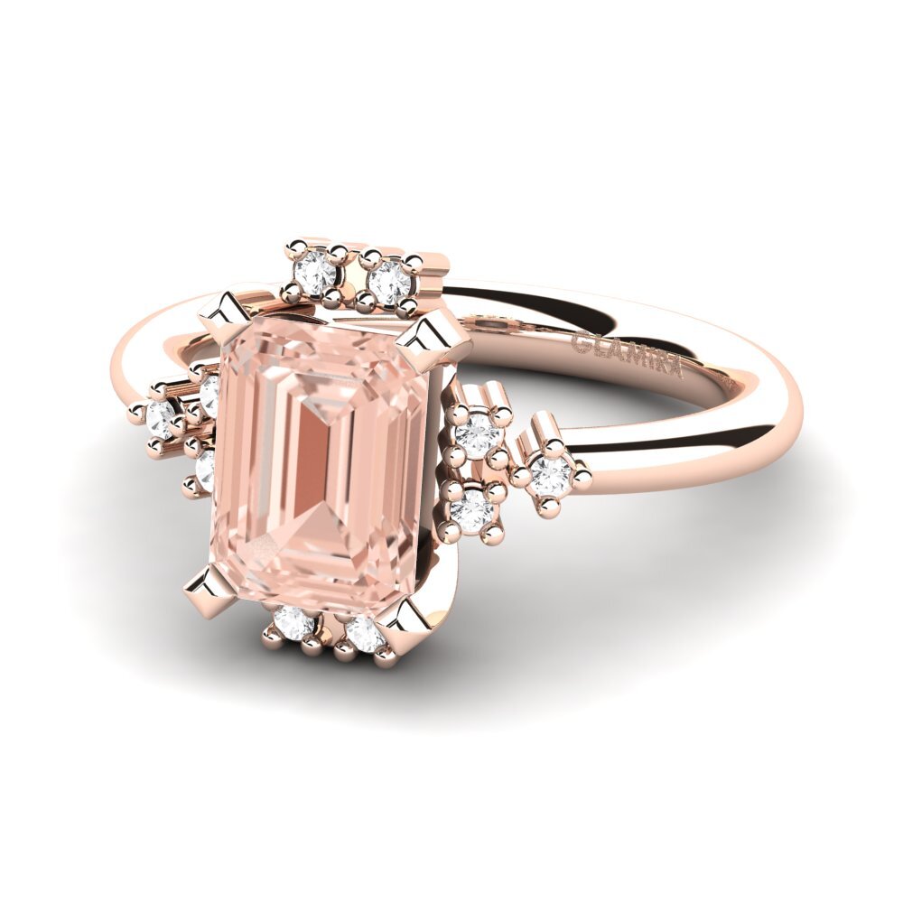 9k Rose Gold Morganite Engagement Ring Varese