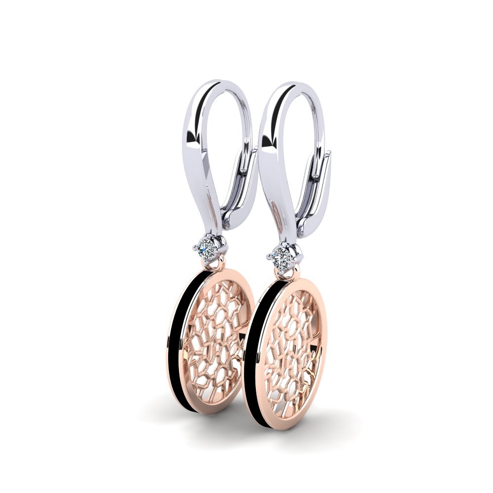 9k Oro Blanco / Rosa Pendiente de mujer Vasculaire
