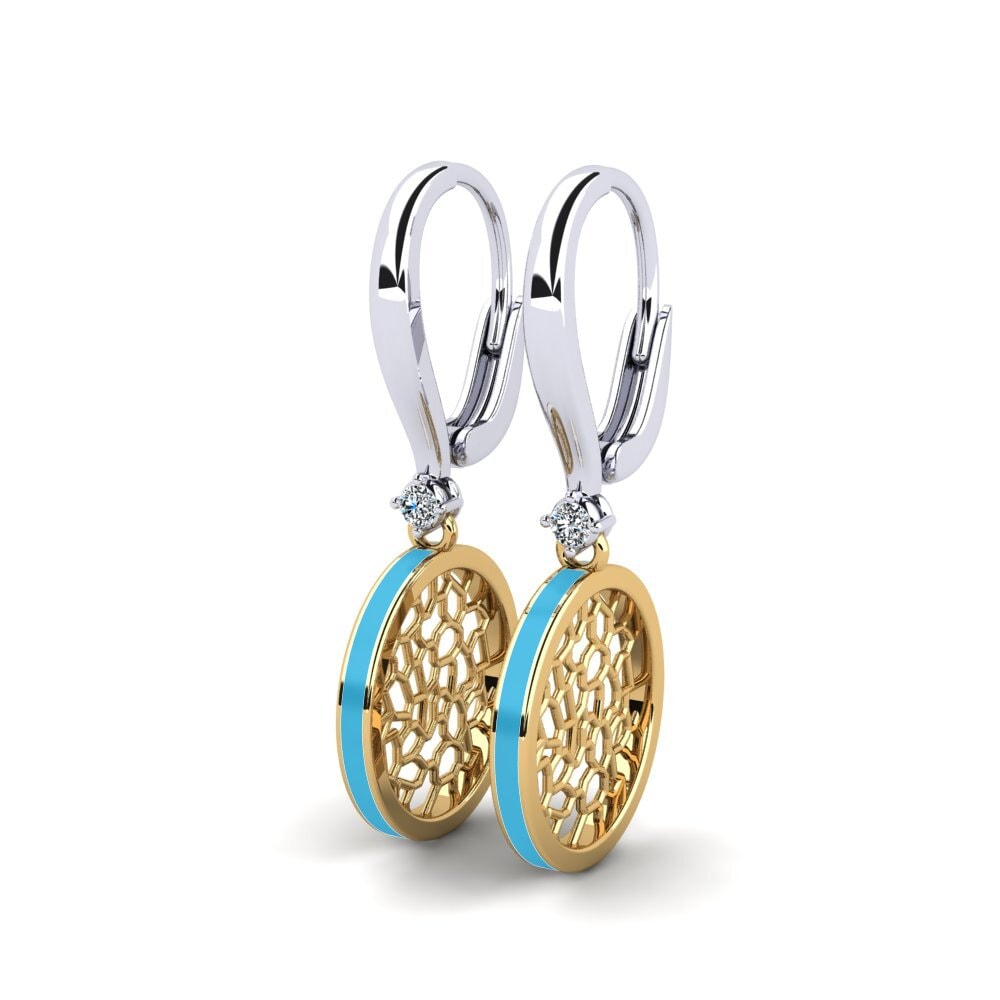750 Weiß & Gelbgold Damen ohrring Vasculaire