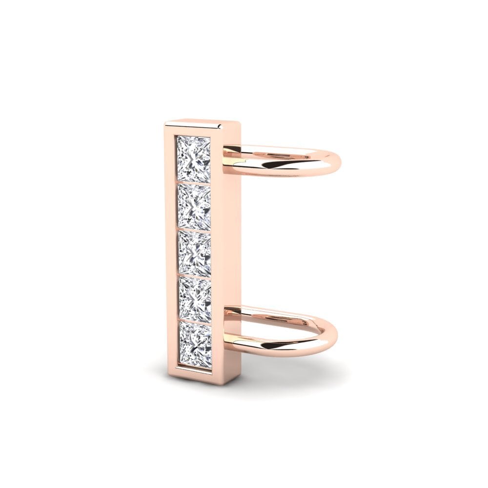 14k Oro Rosa Princesa Pendiente de mujer Vassar