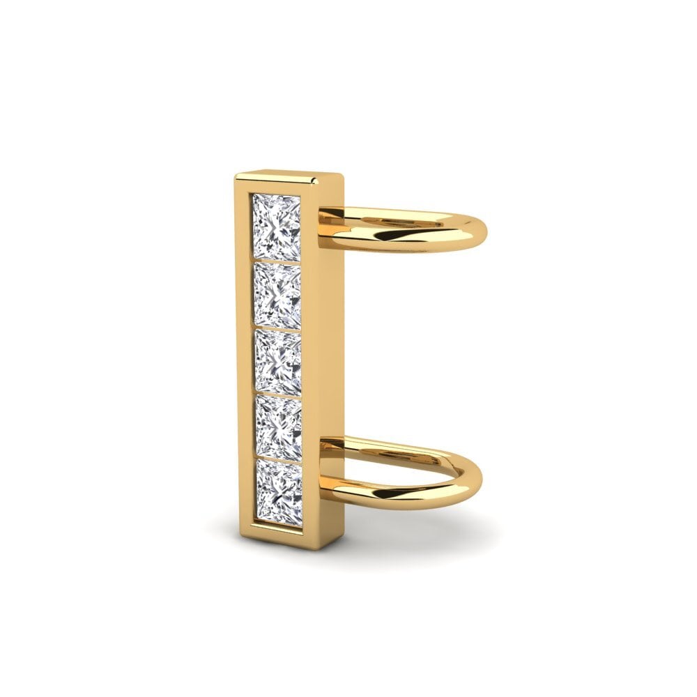 18k Oro Amarillo Princesa Pendiente de mujer Vassar