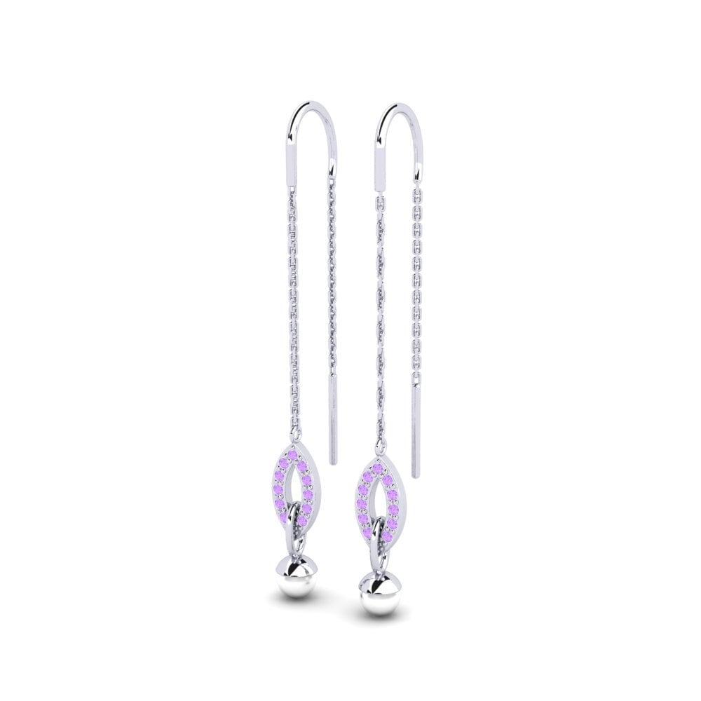 Weißgold 750 Amethyst Damen ohrring Vatosoa