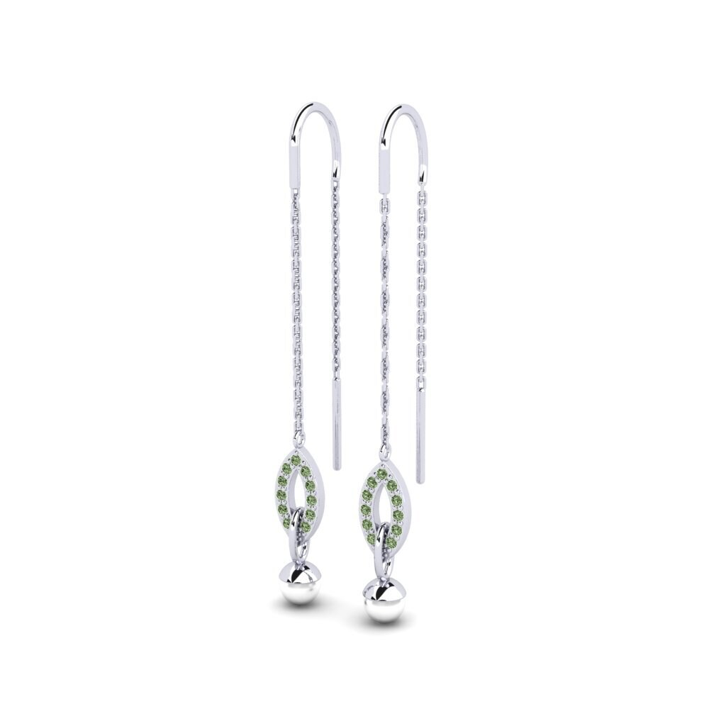 950 Platin Grüner Diamant Damen ohrring Vatosoa