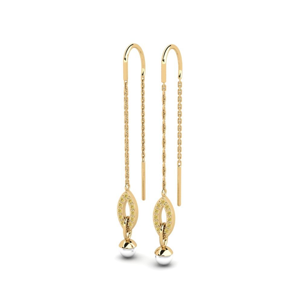 Diamante Amarillo Pendiente de mujer Vatosoa
