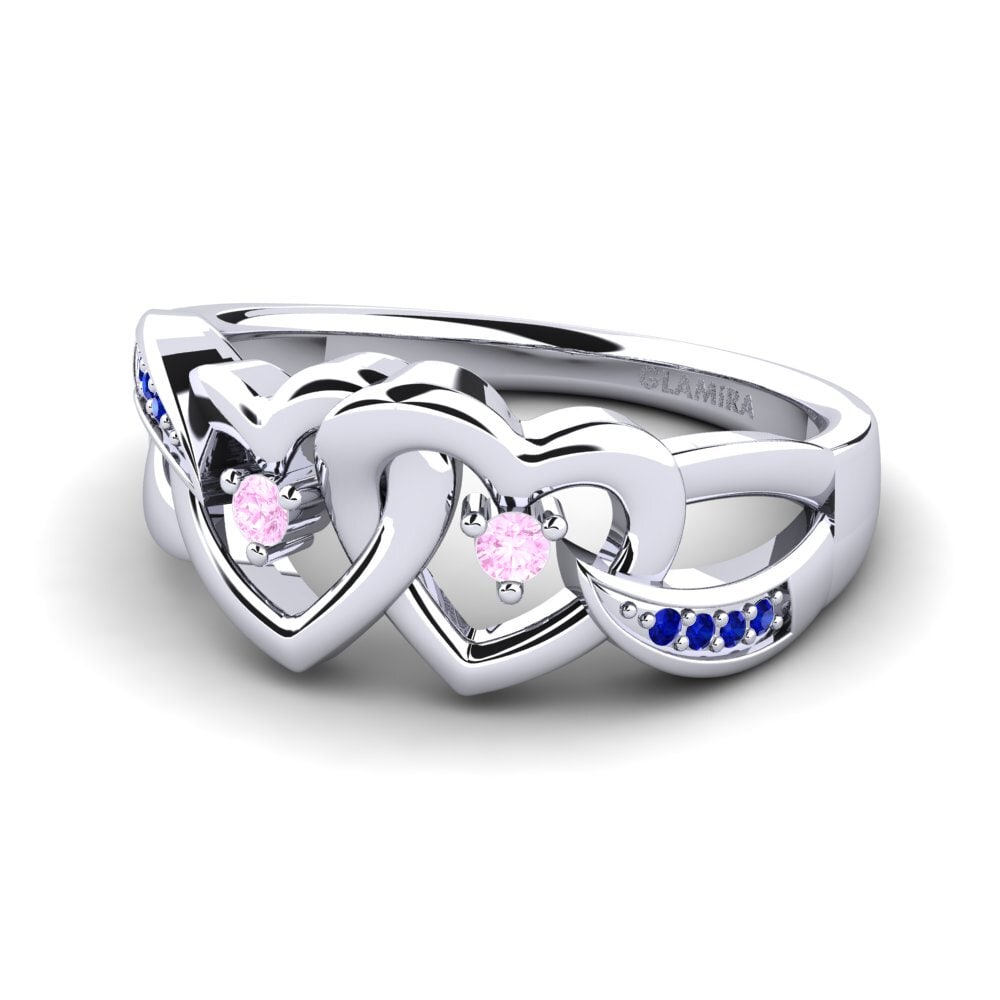 18ct White Gold Pink Sapphire Ring Vaudis