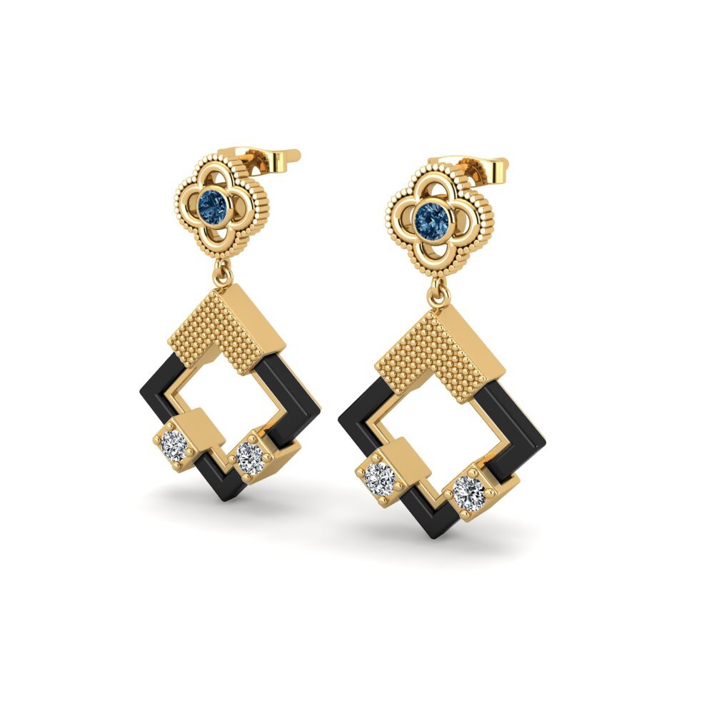 Diamante Azul Brincos Feminino Veale