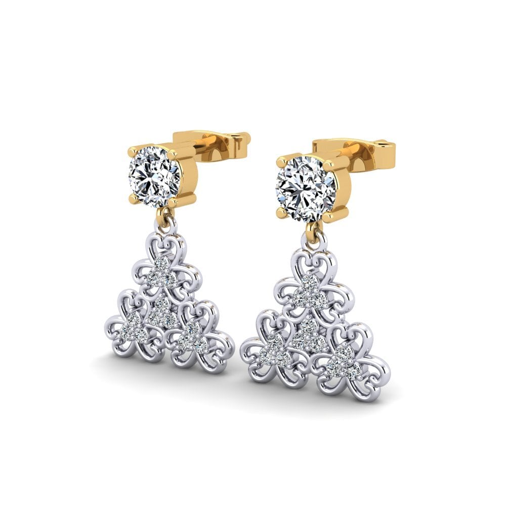 9k Oro Blanco & Amarillo Pendiente de mujer Vehemence