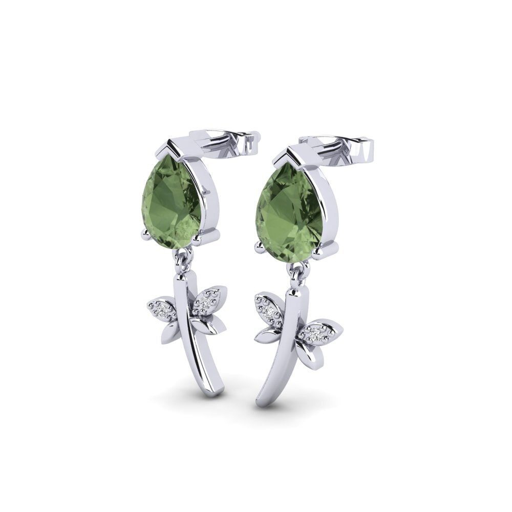 Pera Zafiro Verde Pendiente de mujer Veins