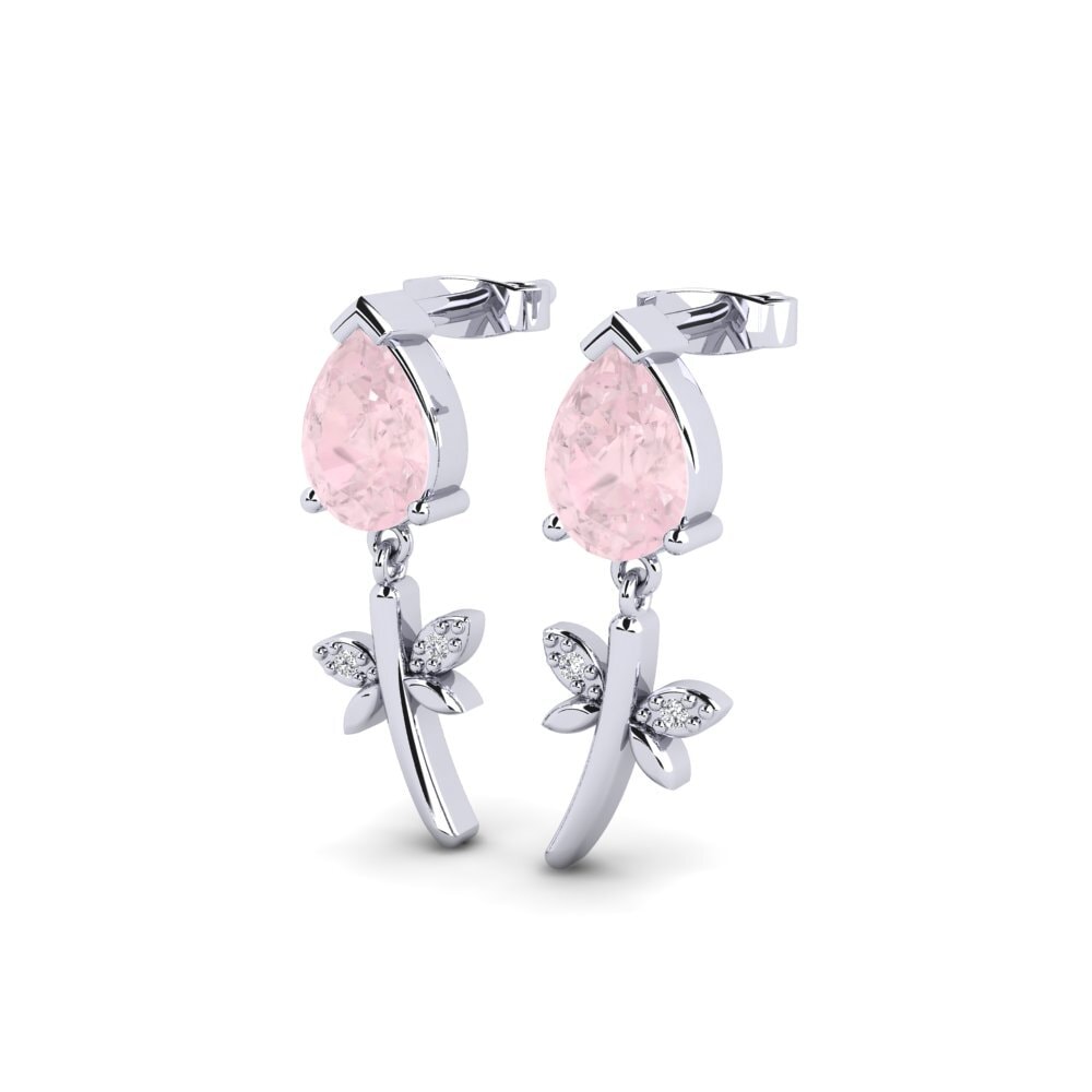 Rose Quartz Women's Earring Veins