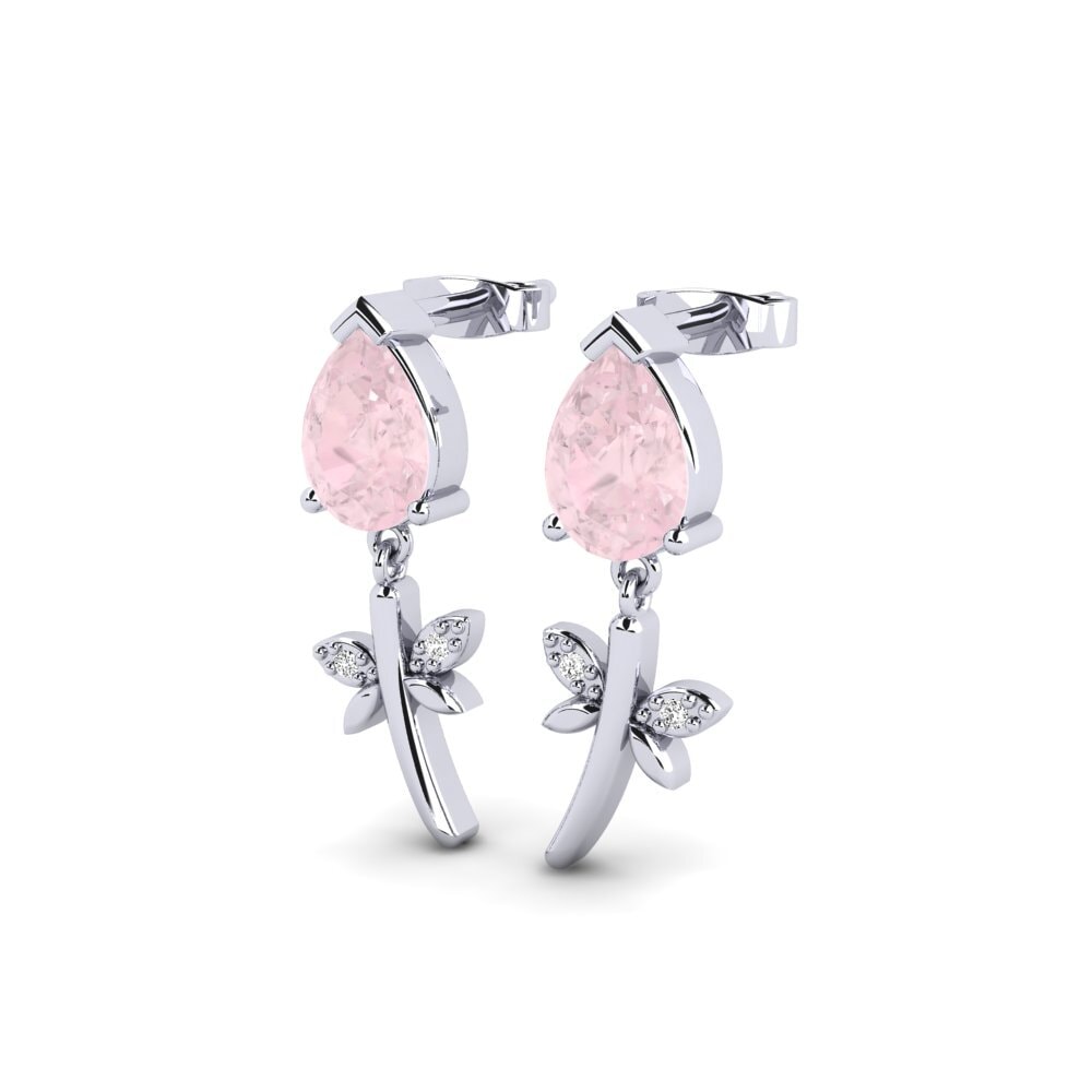 Rose Quartz Women's Earring Veins