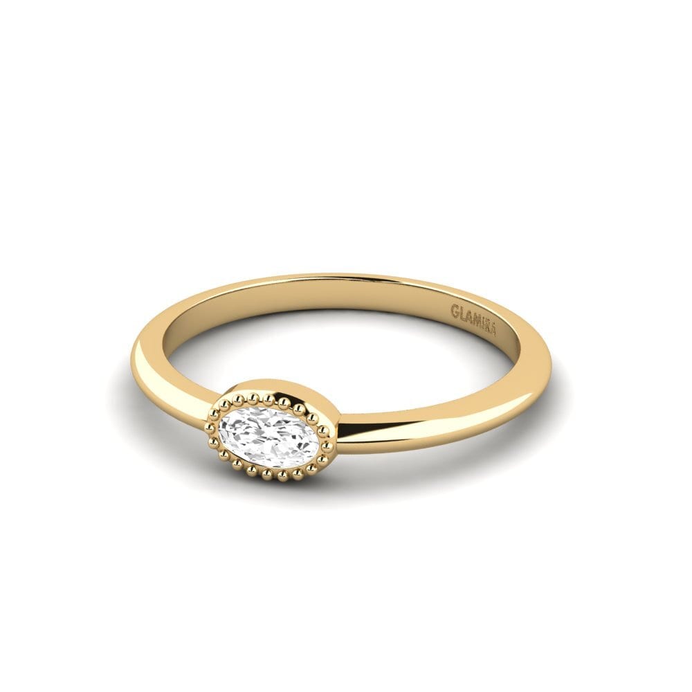 Zafiro blanco Anillo de compromiso Velani