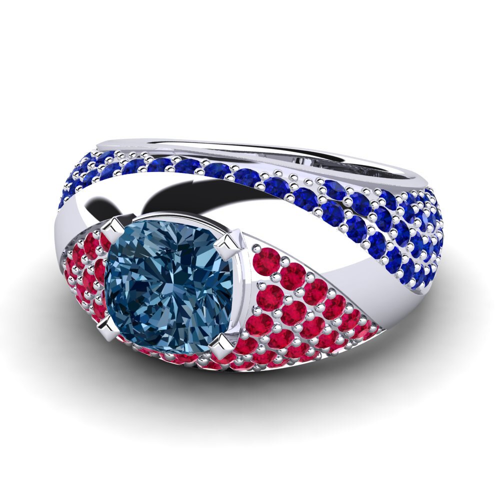 Blue Diamond Engagement Ring Velaria