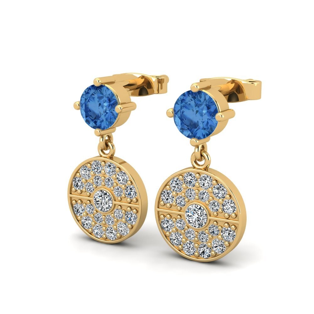 Dark Blue Zirconia Women's Earring Veles
