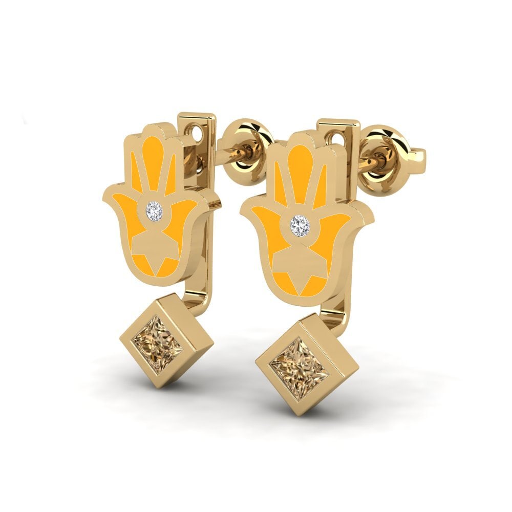 Diamante Marrón Pendiente de mujer Velsigne