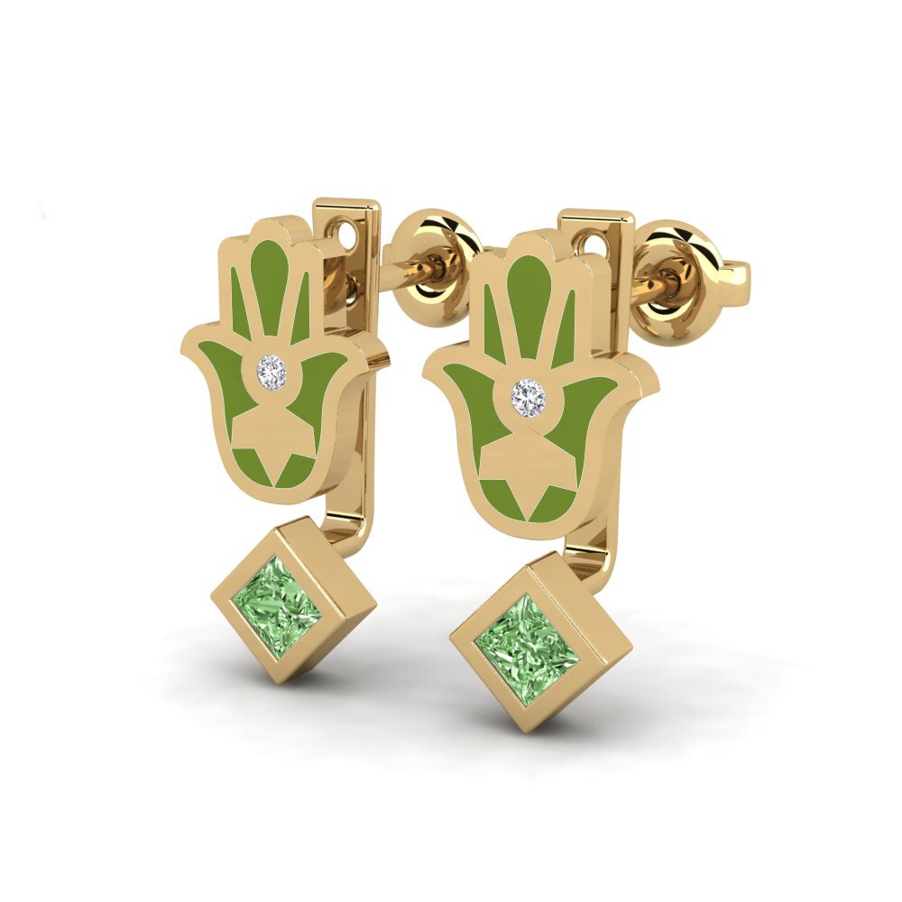 Diamante Verde Pendiente de mujer Velsigne