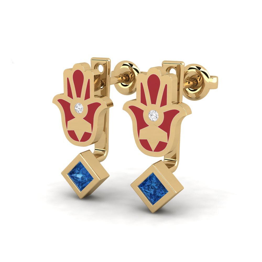 Donker Blauwe Zirkoon Dames Oorbellen Velsigne